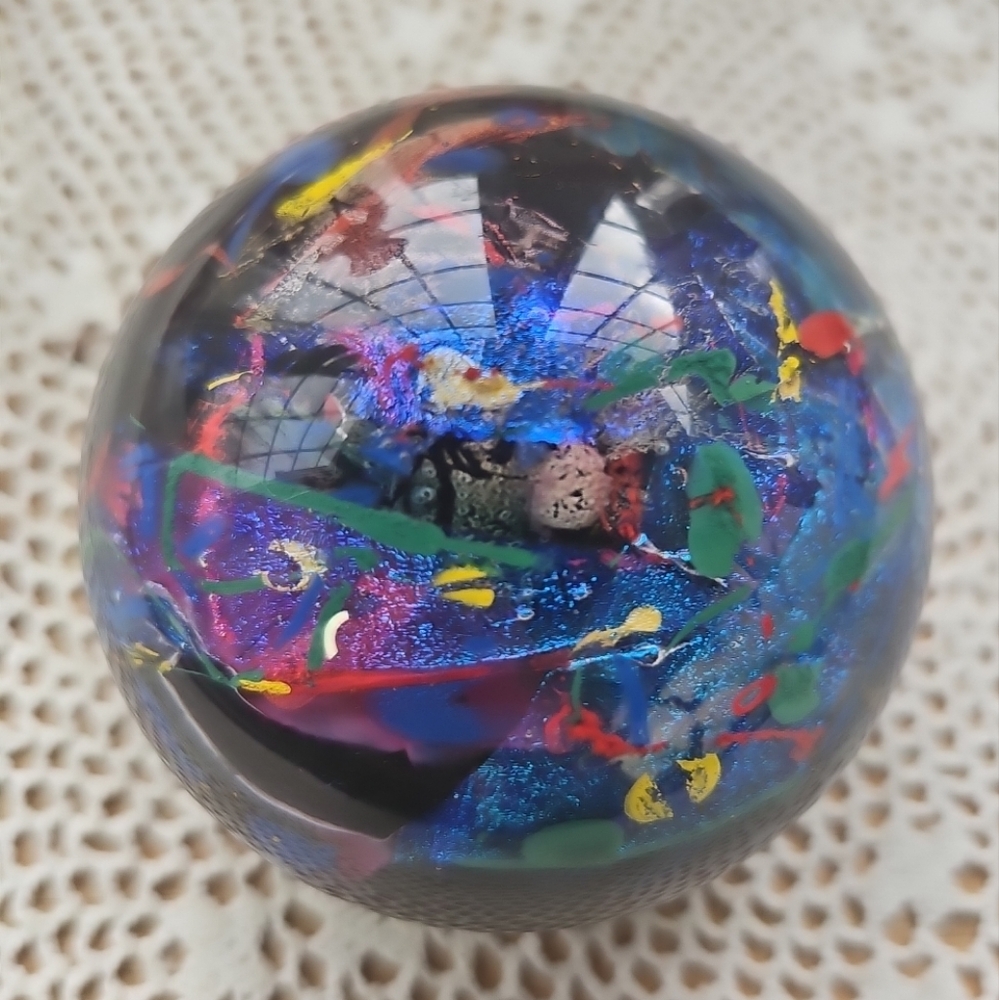Paperweight Signed JWJ 1960's Johan Wilhelm Johansson Made In Norway Abstract...